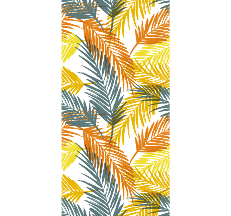 Blinds in a kitchen with tropical palm leaves pattern - TenStickers