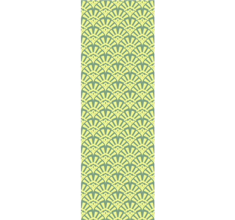 Lemon yellow 70s pattern blinds in a kitchen - TenStickers
