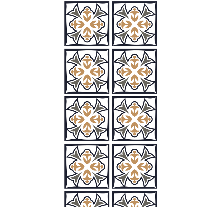 Blinds in a kitchen beige and black portuguese tile - TenStickers