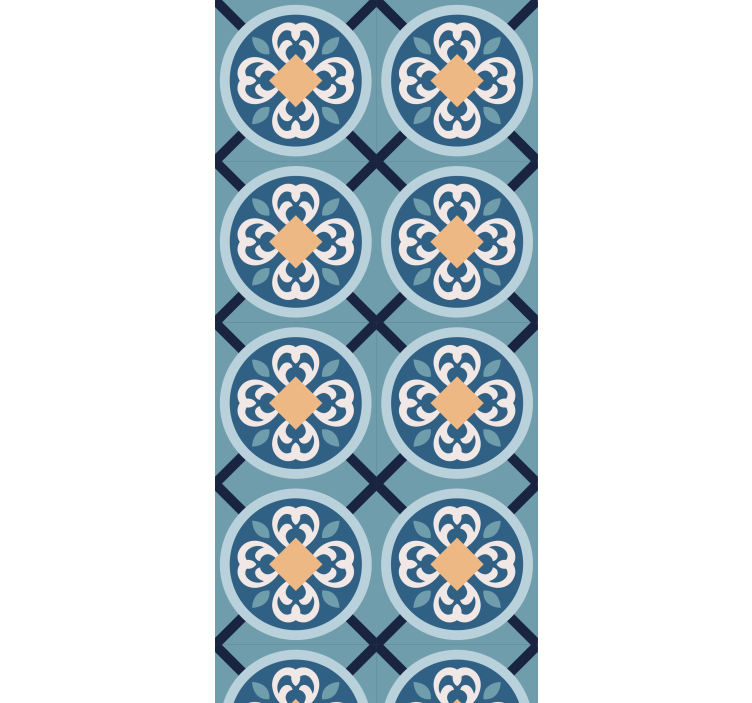 Blinds in a kitchen sea-blue portuguese tile - TenStickers