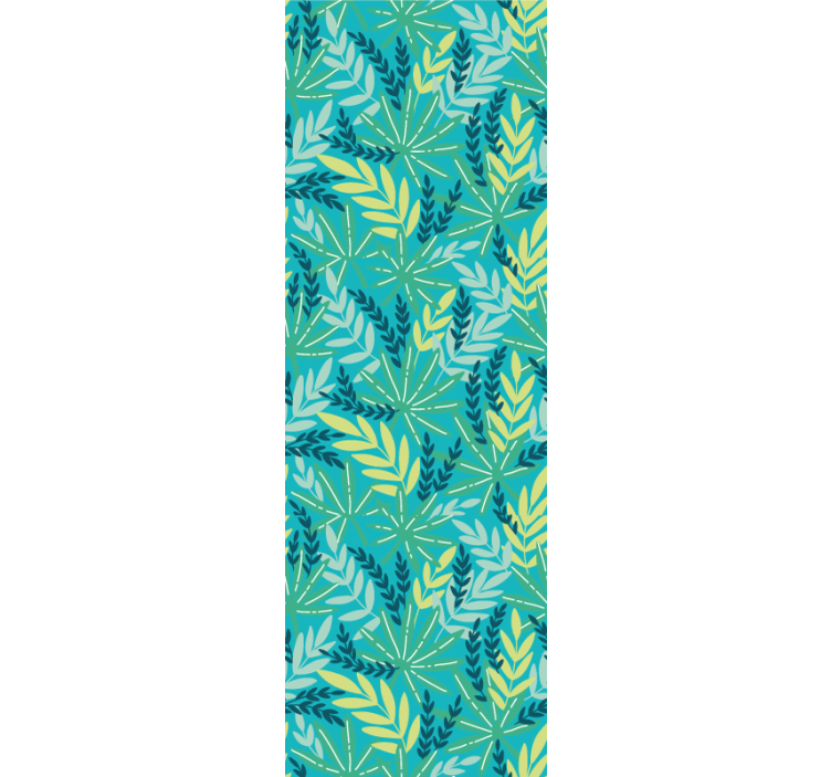 Blinds in a kitchen with a blue tropical pattern - TenStickers