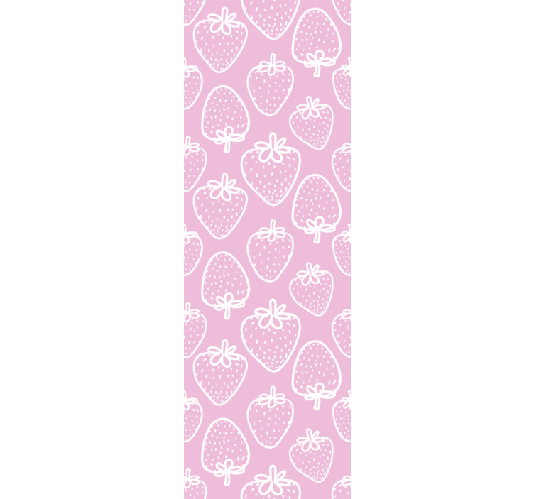 Blinds in a kitchen seamless pink strawberry pattern - TenStickers