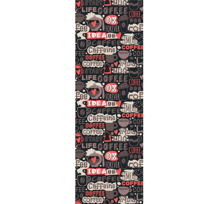 Blinds in a kitchen with a typographic coffee design - TenStickers
