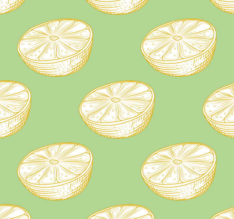 Blinds in a kitchen with hand-drawn lemon design - TenStickers