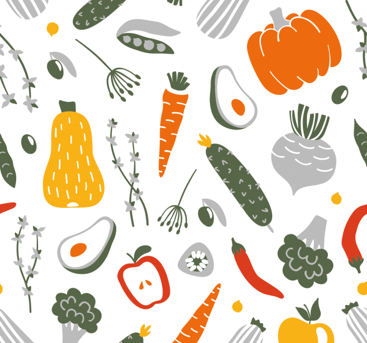Blinds in a kitchen fruit and vegetable wallpaper 5 - TenStickers