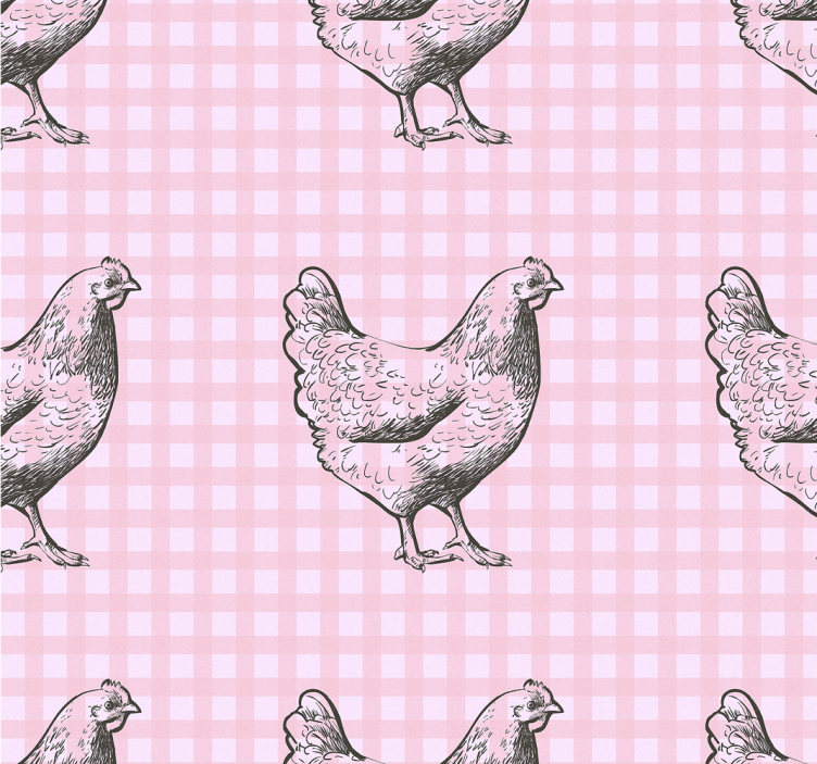 Hen patterned blinds in a kitchen - TenStickers