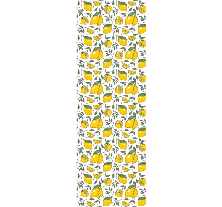 Lemons and cream flowers blinds in a kitchen - TenStickers