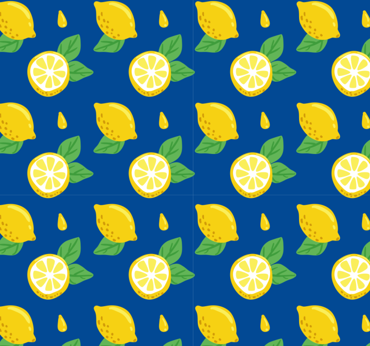 Blinds in a kitchen with hand-drawn lemons - TenStickers