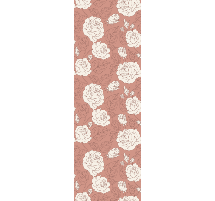Dining room blind with terracotta large roses - TenStickers