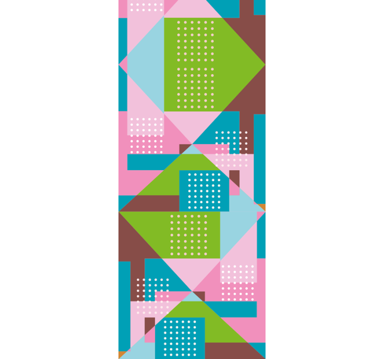 Dining room blind with pastel geometric design - TenStickers