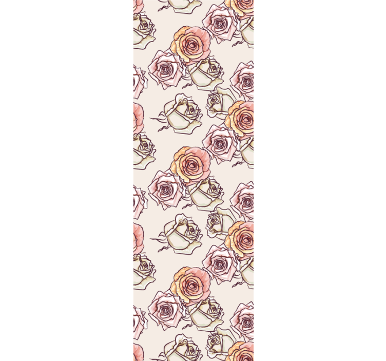 Dining room blind with english style roses pattern - TenStickers