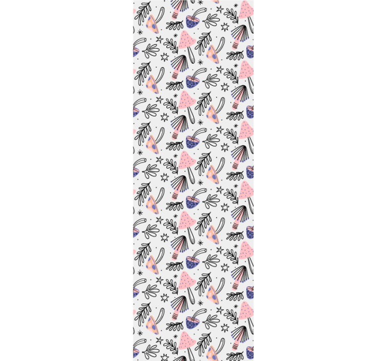 Dining room blind with classic mushrooms and flowers - TenStickers