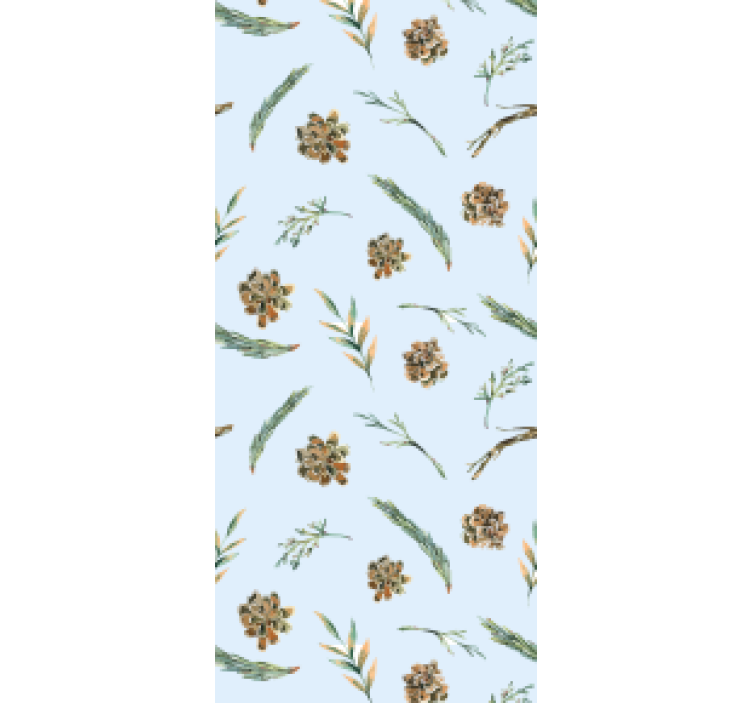 Dining room blind watercolor floral blue - TenStickers