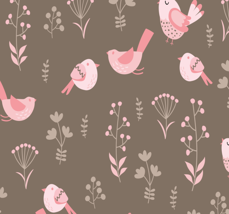 Vintage pink birds dining room blind - TenStickers
