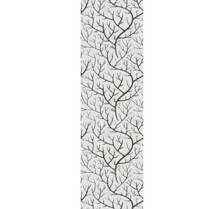 Dining room blind with thin gray branches and birds - TenStickers