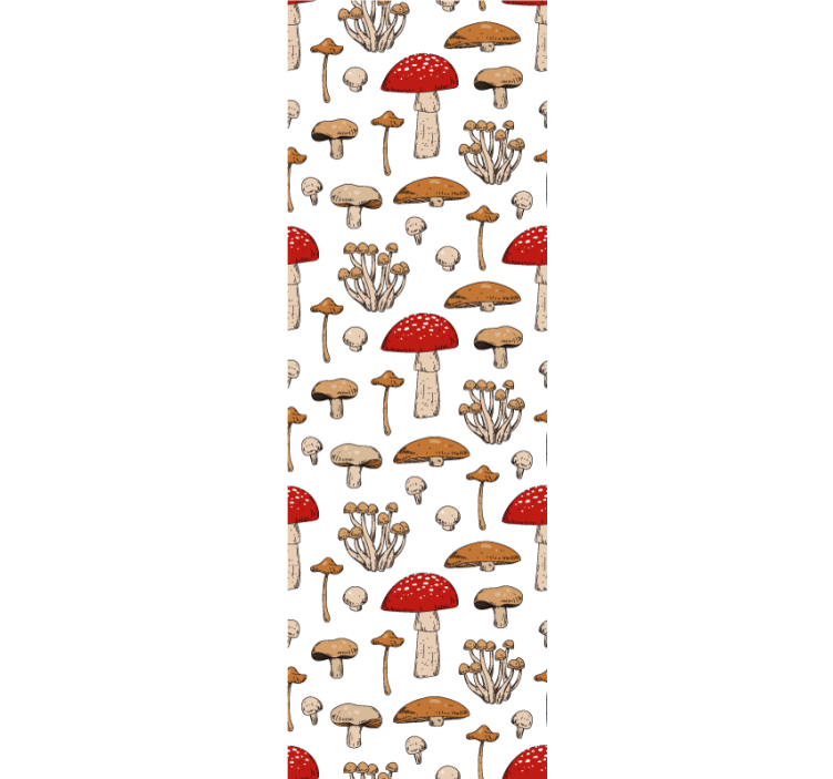 Dining room blind with yellow and red mushrooms flowers - TenStickers