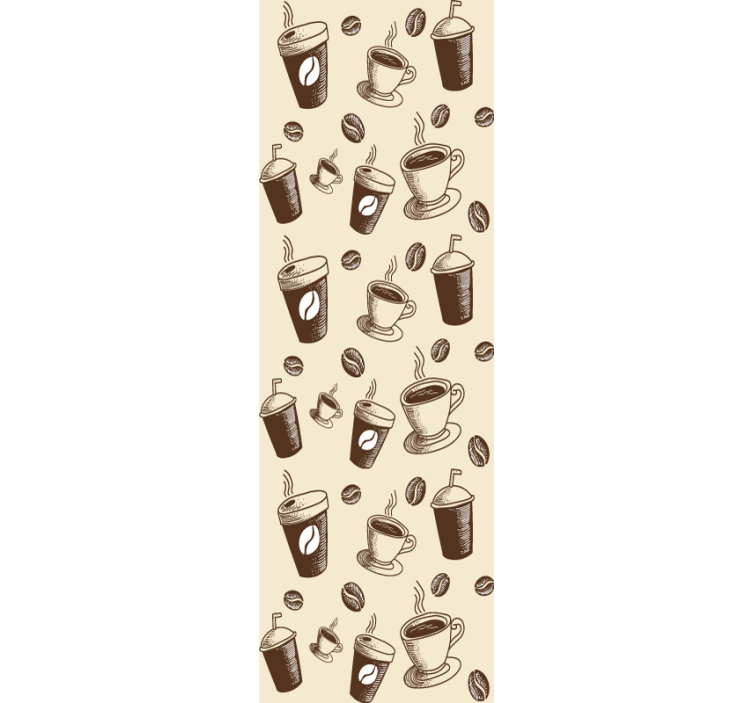 Dining room blind with coffee bean mug design - TenStickers