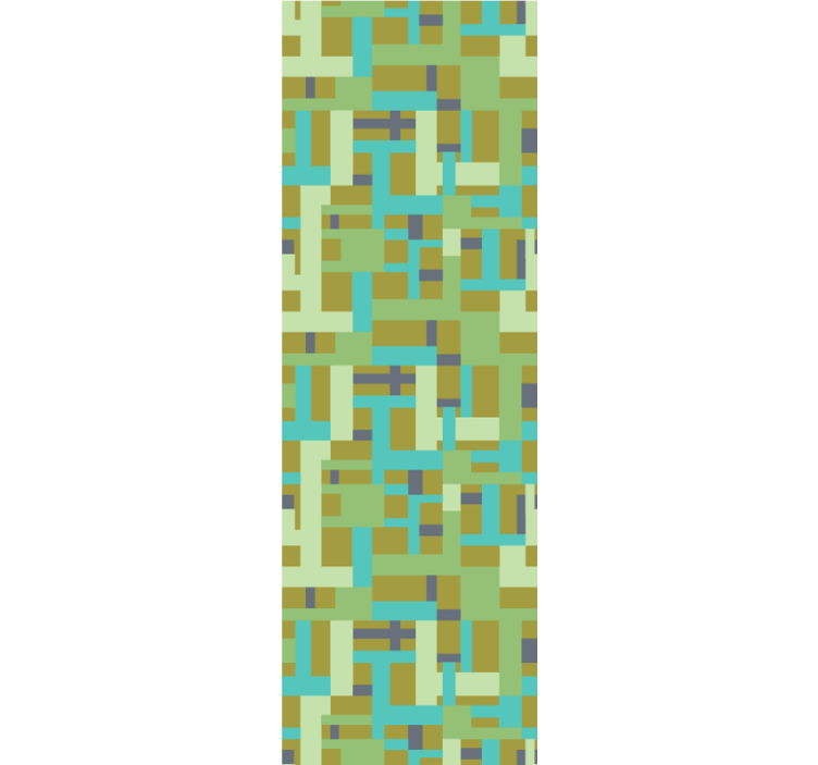 Dining room blind with colorful retro rectangle pattern - TenStickers