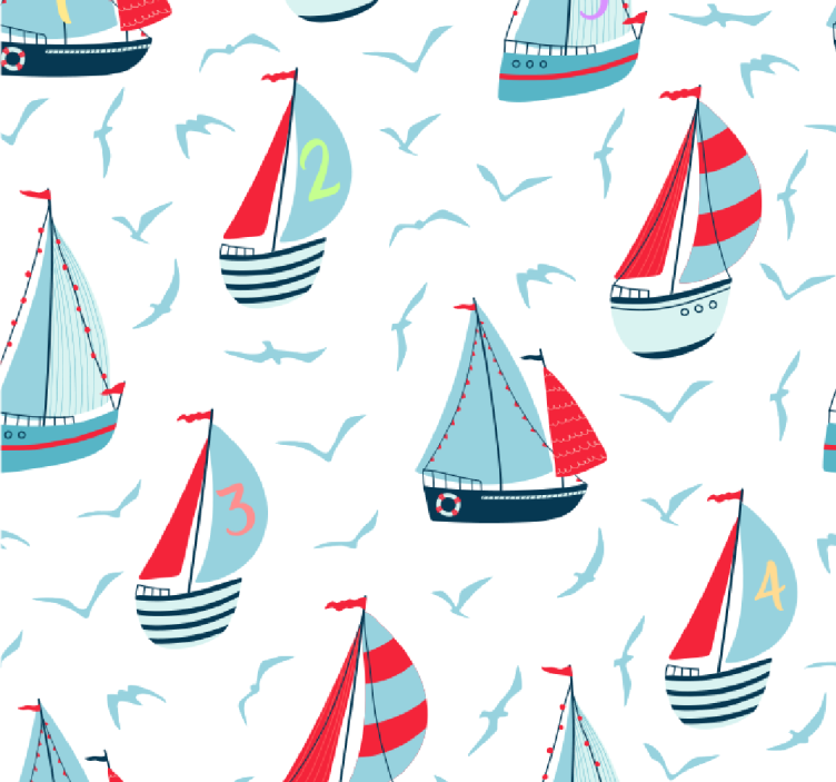 Blind kids sailboats and birds - TenStickers