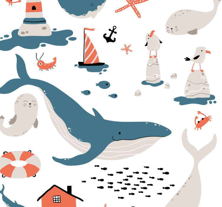 Blind kids ocean whales themed products - TenStickers