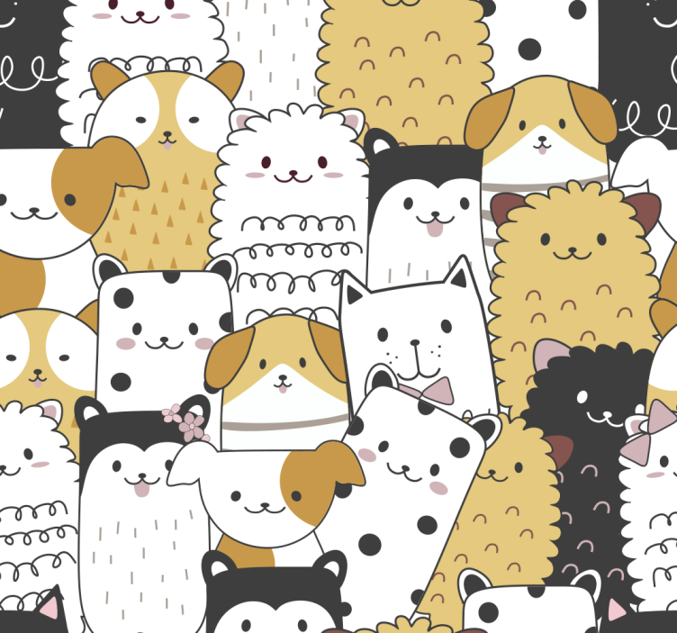 Blind kids cute dogs pattern - TenStickers