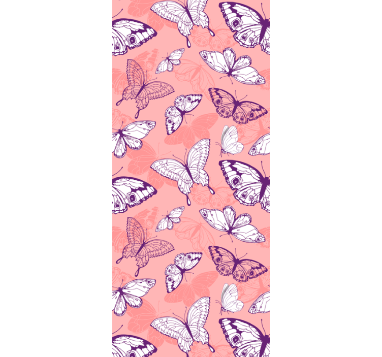 Blind kids purple and pink layered butterfly pattern - TenStickers