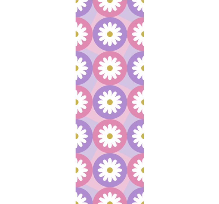 Blind kids purple pink daisy square flower pattern - TenStickers