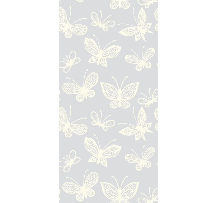Blind kids white and grey butterfly pattern - TenStickers