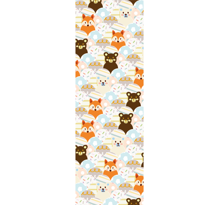 Blind kids patchwork bear and fox design - TenStickers