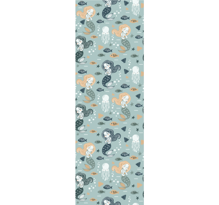 Blind kids blue magic mermaid pattern - TenStickers