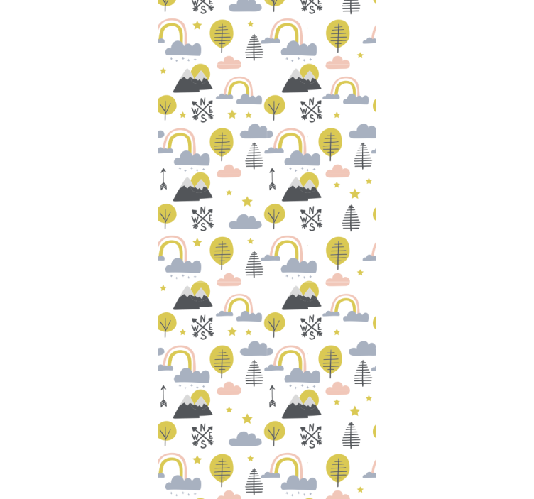 Blind kids minimalistic trees rainbows - TenStickers