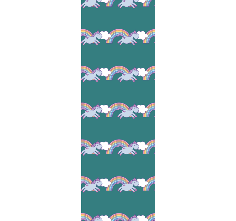 Blind kids teal background with unicorns - TenStickers