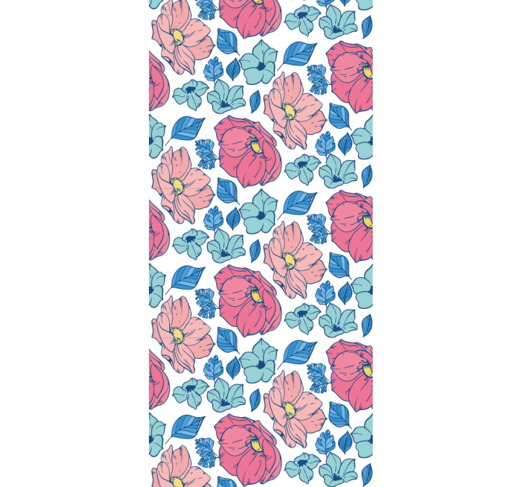 Blind kids delicate pink and blue flowers - TenStickers