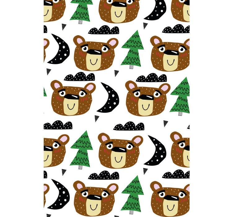 Blind kids solid color bears and trees - TenStickers