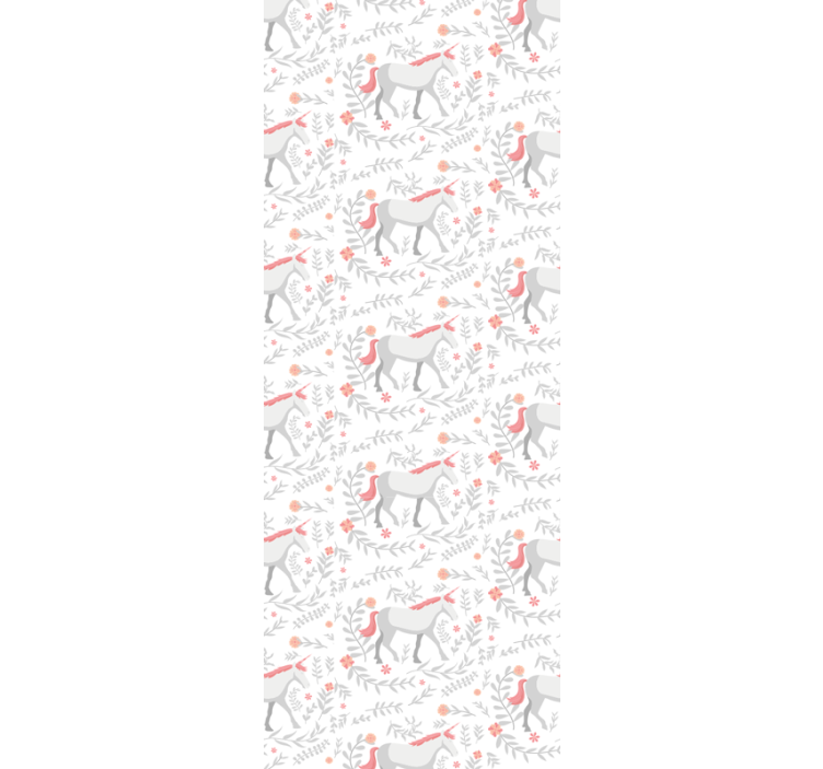 Blind kids unicorn pattern with leaves - TenStickers