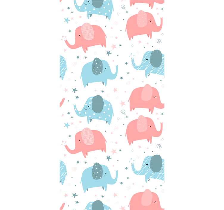 Blind kids pink and blue elephant - TenStickers