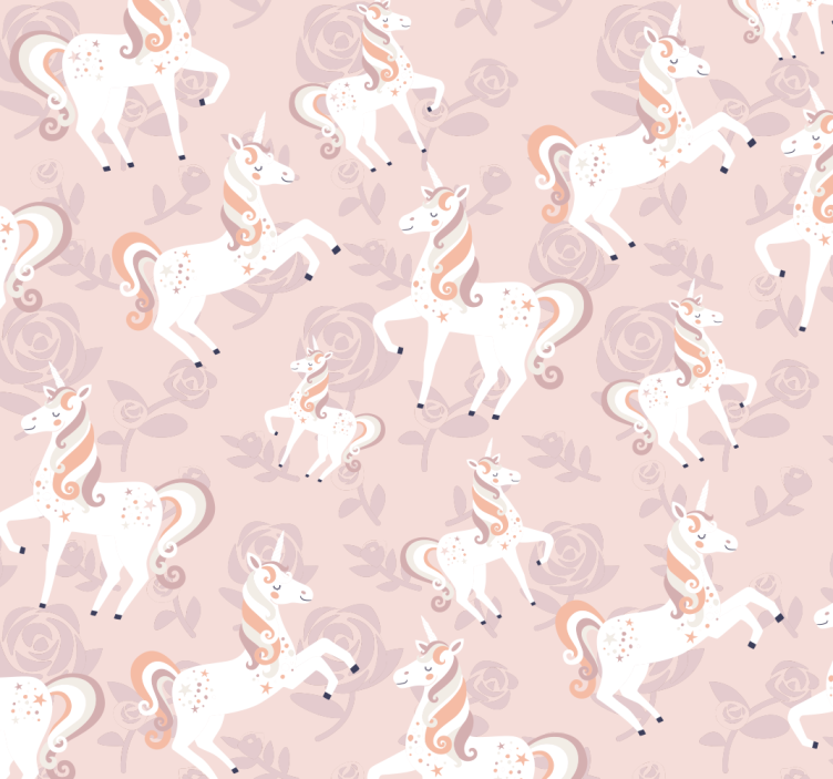 Blind kids pink and tall unicorn with flowers - TenStickers