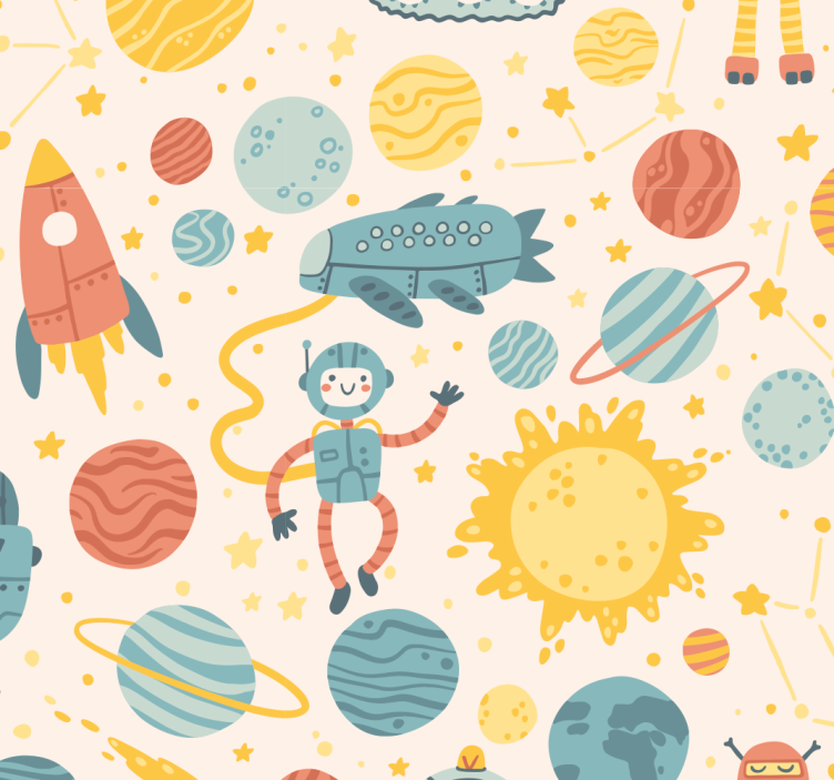 Blind kids space adventure scene - TenStickers
