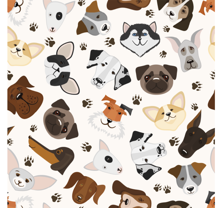 Blind kids cute mixed puppy and dog pattern - TenStickers