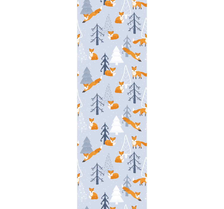 Blind kids cute fox winter forest pattern design - TenStickers
