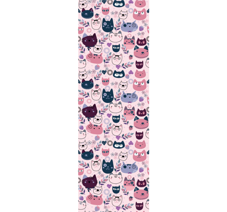 Blind kids pink cat fashion pattern - TenStickers