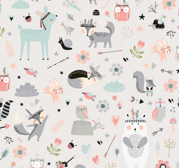 Blind kids nordic style pink forest - TenStickers