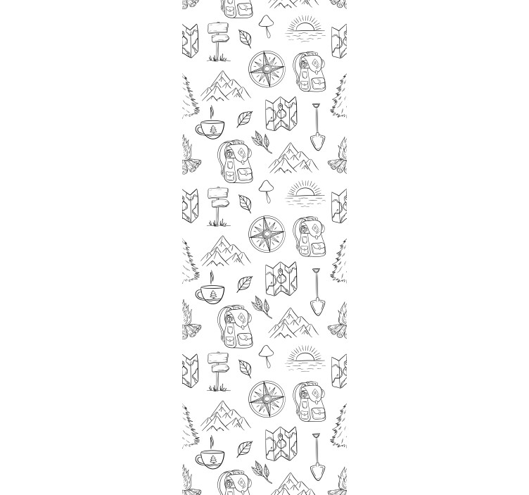 Blind kids hand-drawn compass mountain gear - TenStickers