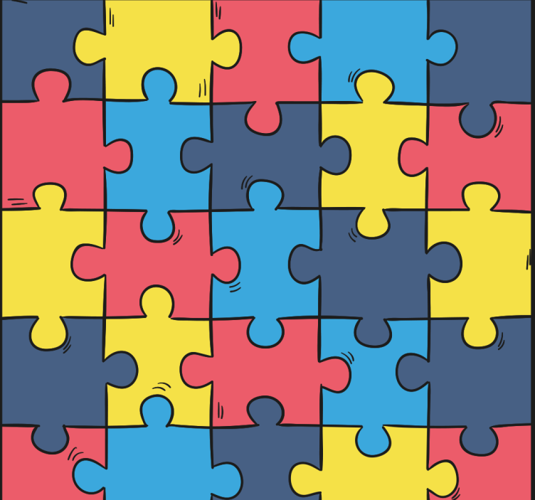 Blind kids rainbow puzzle - TenStickers