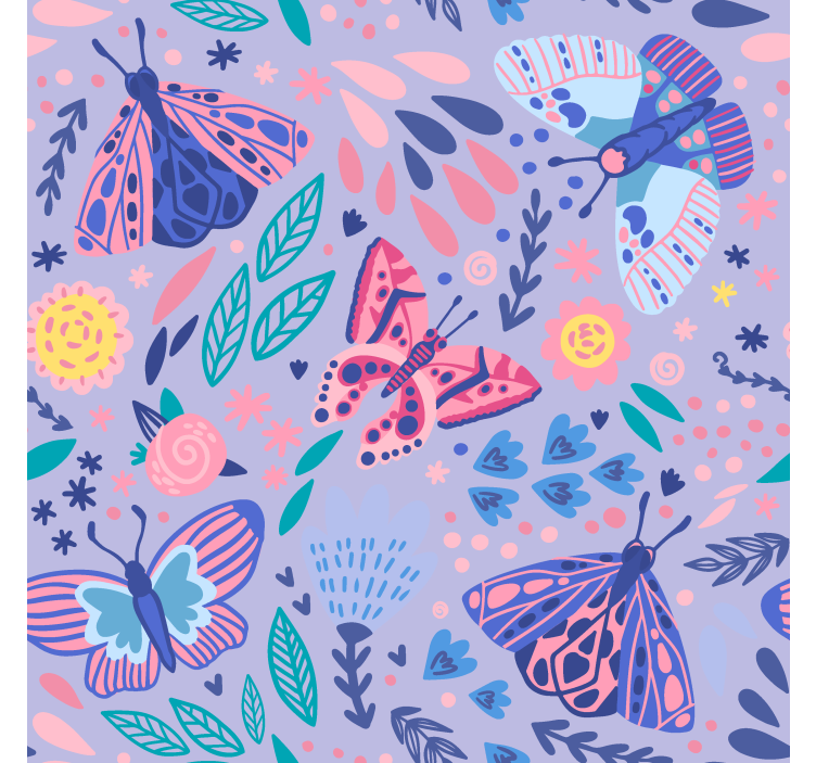 Blind kids butterflies in purple tones - TenStickers