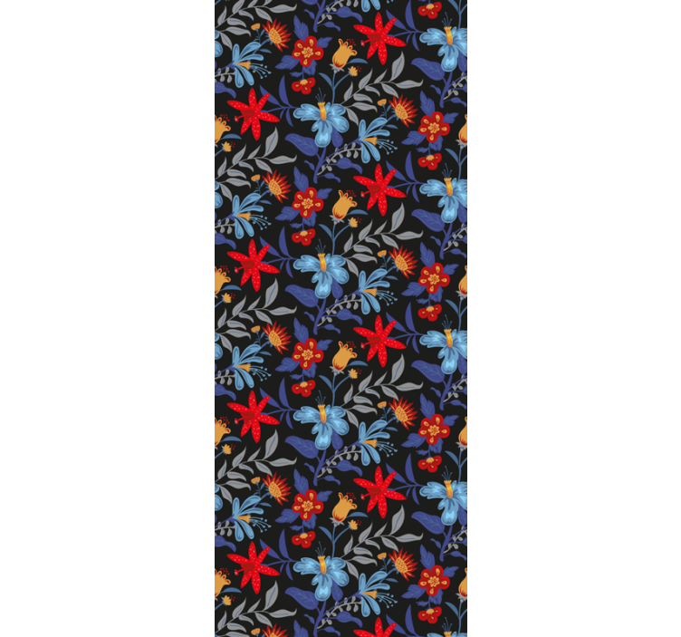 Blind office flowerprint 'tricot' black - TenStickers