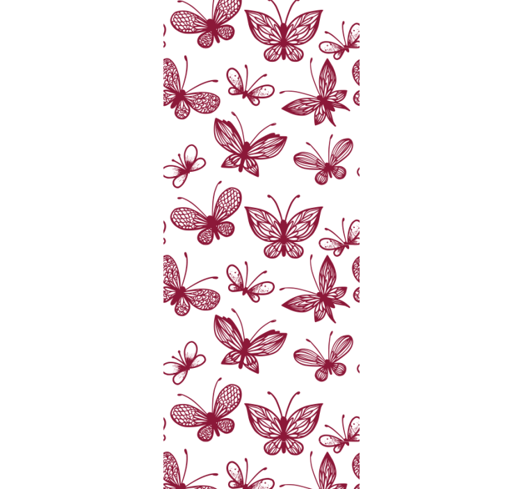 Teenage blind with elegant red butterfly pattern - TenStickers