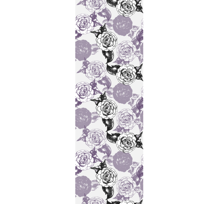 Teenage blind with purple and black flower pattern - TenStickers