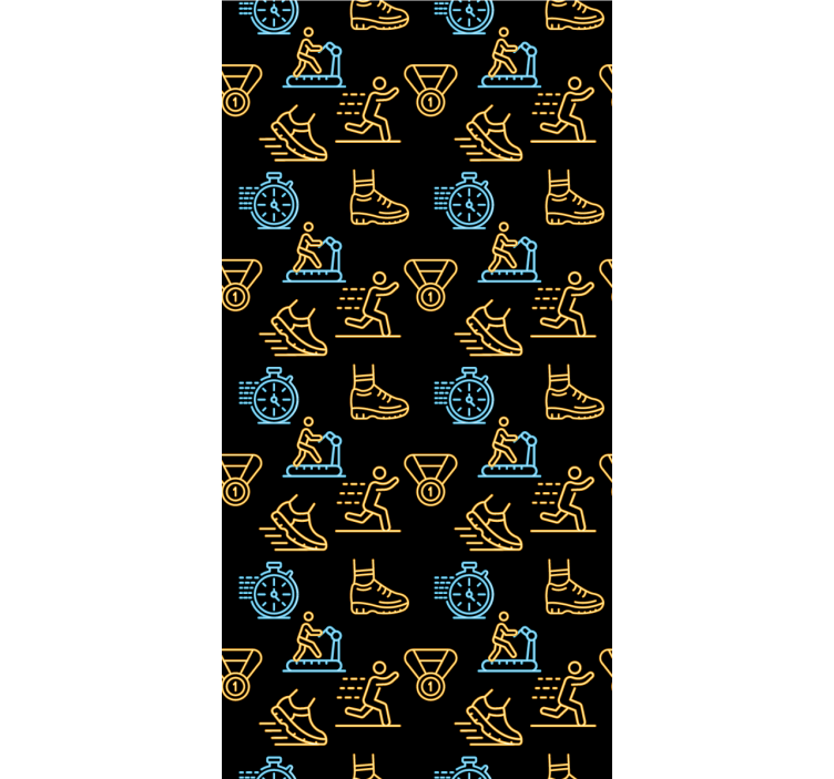 Teenage blind running neon icons on black - TenStickers