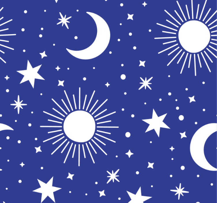 Teenage blind with blue background of stars and moons - TenStickers